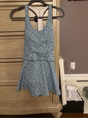 Blue Floral Racerback Romper